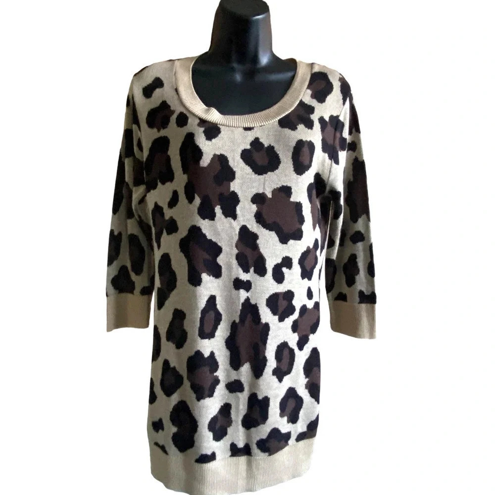 Charlotte Russe Womens Long Sleeve Crew Med Tan Fall Casual Sweater Preowned